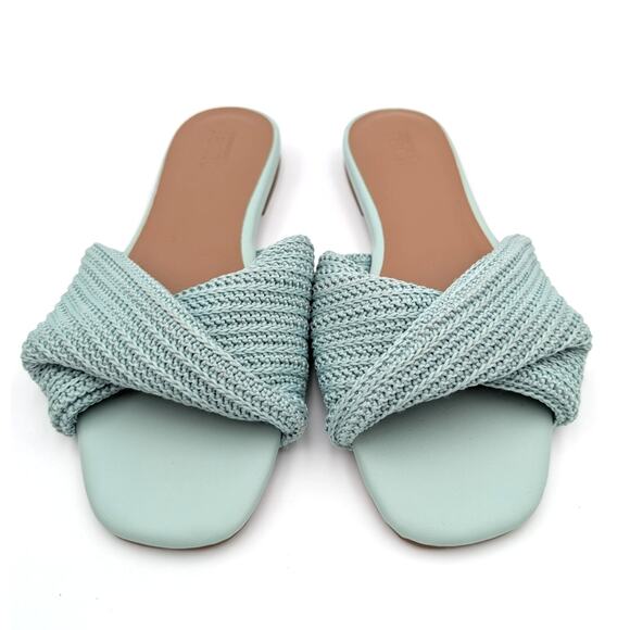 Nordstrom Chantelle Slide Sandal Women's Twist Front Blue Size US8M - Picture 2 of 8